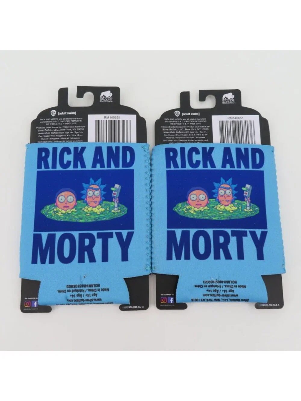 Rick and Morty Set of 2 Can Hugger Koozie Coozies Standard Size 4in x 4in NEW
